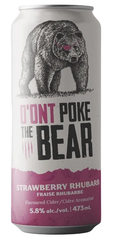 D'Ont Poke The Bear Strawberry Rhubarb Cider - 6 Can Pack