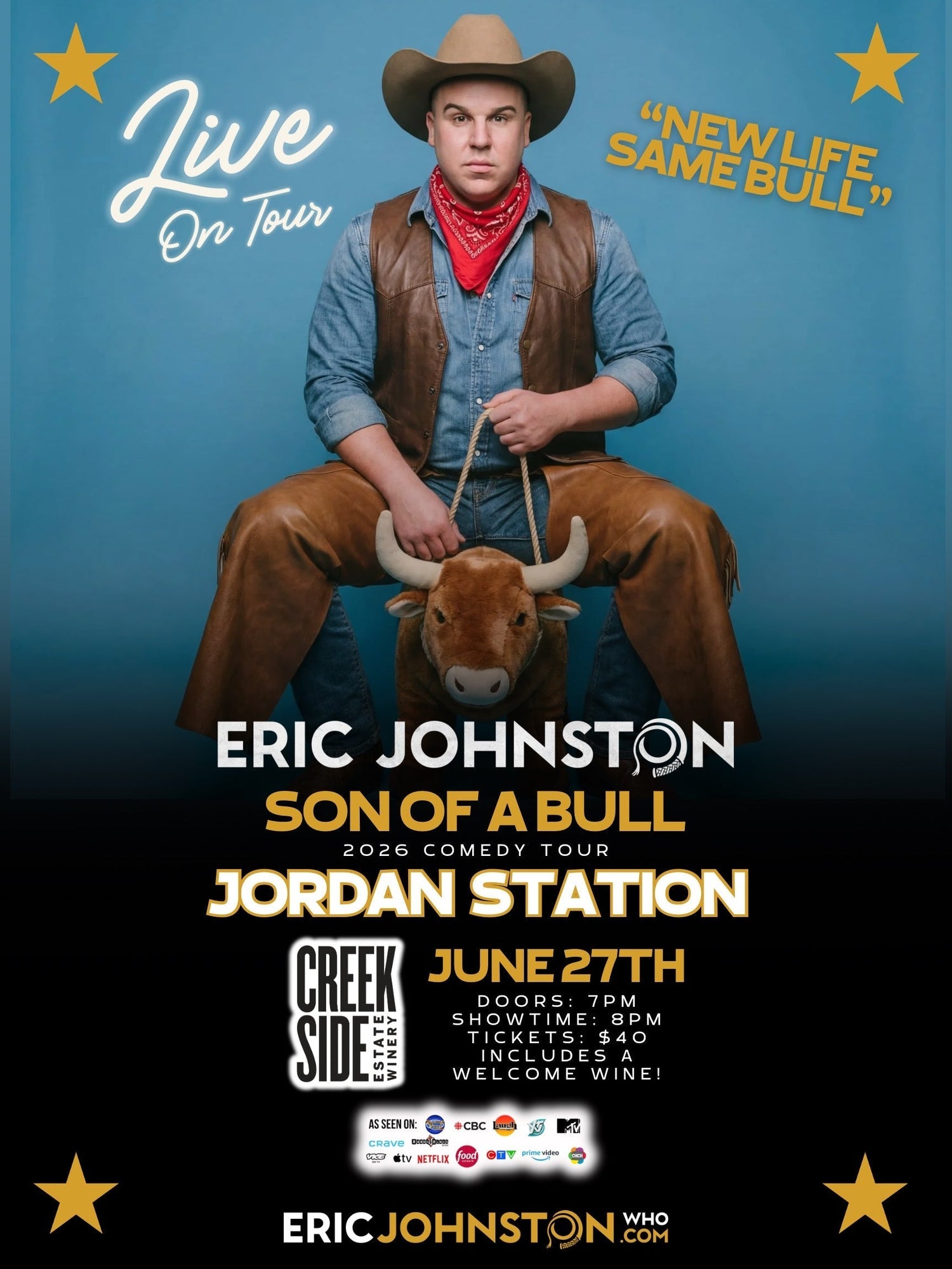 Comedy at Creekside: Eric Johnston – Son of a Bull